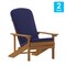 Flash Furniture Teak Adirondack Chairs with Blue Cushions, 2PK 2-JJ-C14501-CSNBL-TEAK-GG - alternate 4